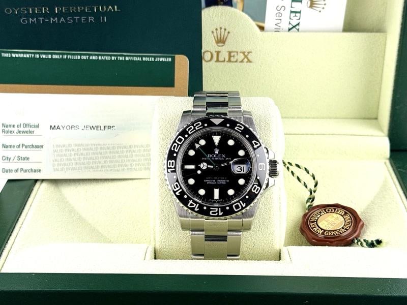 Rolex GMT Master II 116710 40mm Black Dial Ceramic Bezel Steel Box Papers - 12