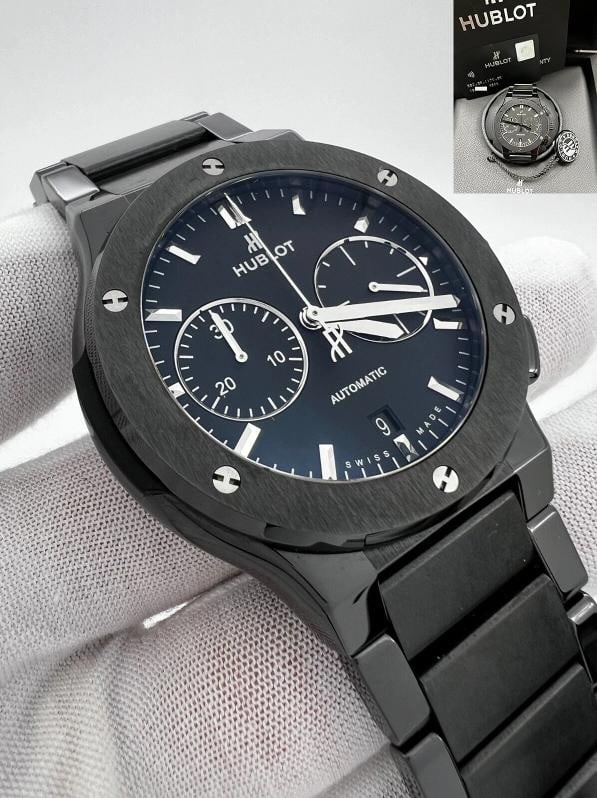 Hublot 520.CM.1170.CM Classic Fusion Chronograph Black Ceramic Box Paper 2018: Condition: Pre-owned - Excellent: This item has been previously worn; however, it is in excellent condition. ... Read moreabout the conditionPre-owned - Excellent: This item has been previously worn;