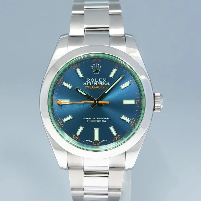 MINT PAPERS Rolex 116400GV Milgauss Blue Dial Anniversary Green Steel Watch Box - 2