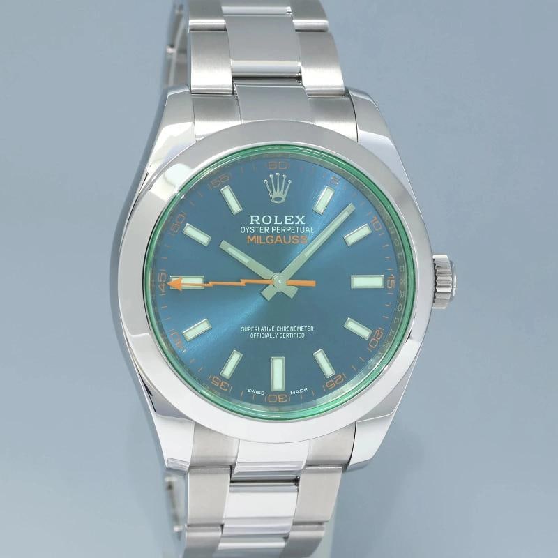 MINT PAPERS Rolex 116400GV Milgauss Blue Dial Anniversary Green Steel Watch Box - 3