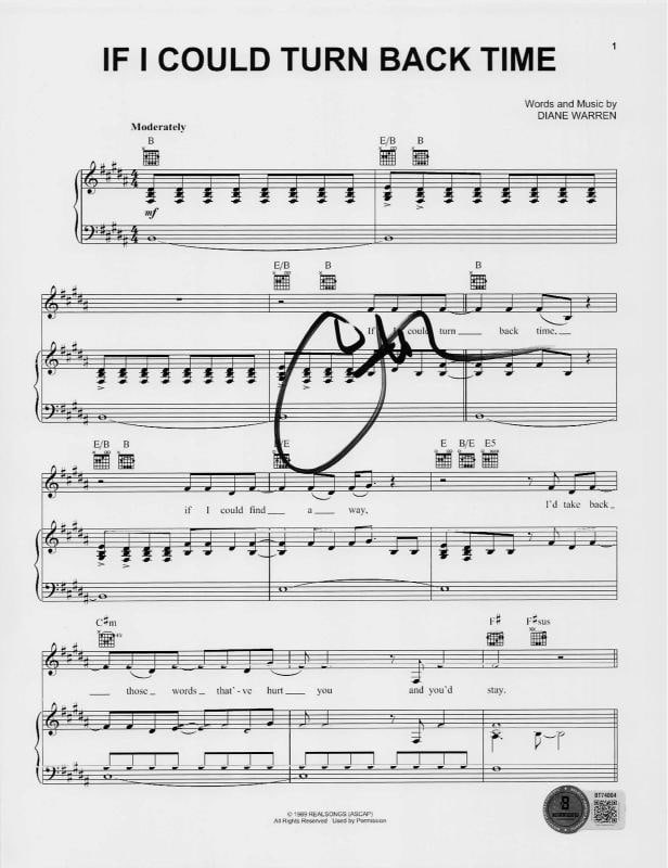 Cher Signed Autograph If I Could Turn Back Time 8.5x11 Lyric Sheet Beckett BAS: Industry: Music,Signed: Yes,Autograph Authentication: Beckett,Original/Reproduction: Original,Modified Item: No,Country of Origin: United States