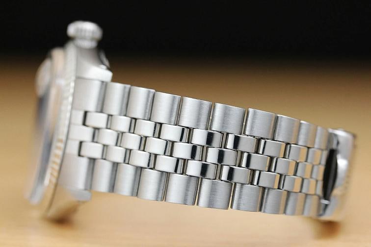ROLEX MENS DATEJUST 1601 18K WHITE GOLD STAINLESS STEEL SILVER DIAMOND WATCH - 5