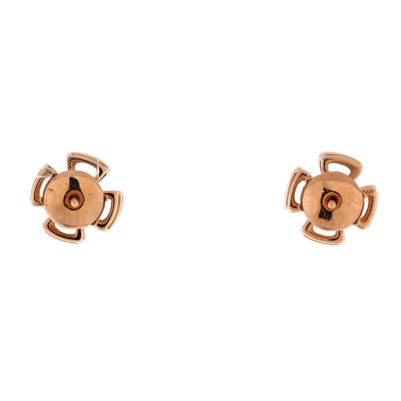 Bvlgari Fiorever Stud Earrings 18K Rose Gold with Diamond - 3