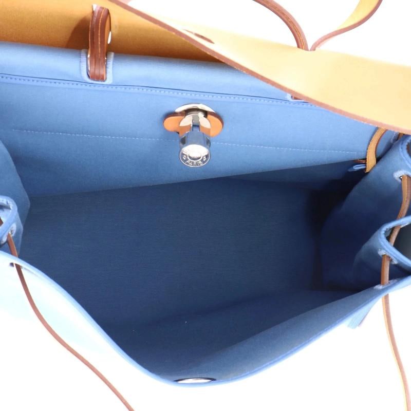 Hermes Herbag Zip Leather and Toile 39 - 6