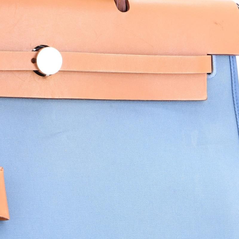 Hermes Herbag Zip Leather and Toile 39 - 7