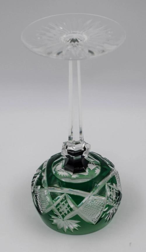 12 Val Saint Lambert Forest Green Berncastel Hock Wine Glasses, Circa 1950 - 7