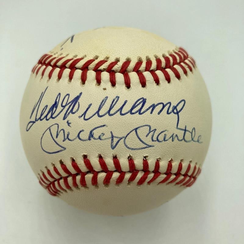 Mickey Mantle Ted Williams Carl Yastrzemski Triple Crown Signed Baseball JSA COA (1 of 6)