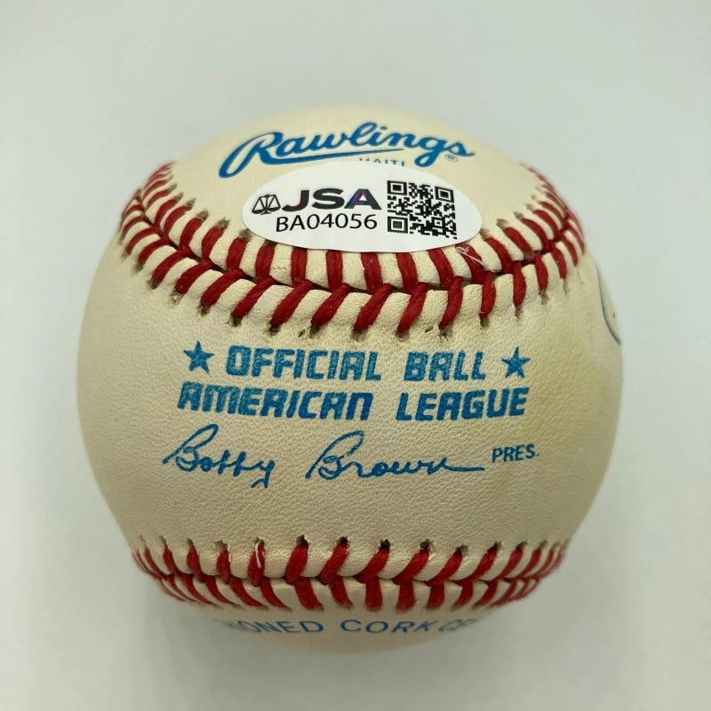 Mickey Mantle Ted Williams Carl Yastrzemski Triple Crown Signed Baseball JSA COA - 4