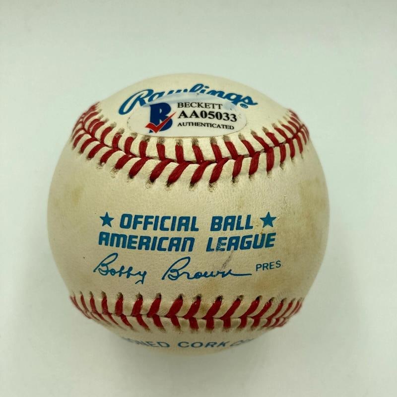 Nice Joe Dimaggio Signed Official American League Baseball With Beckett COA - 2