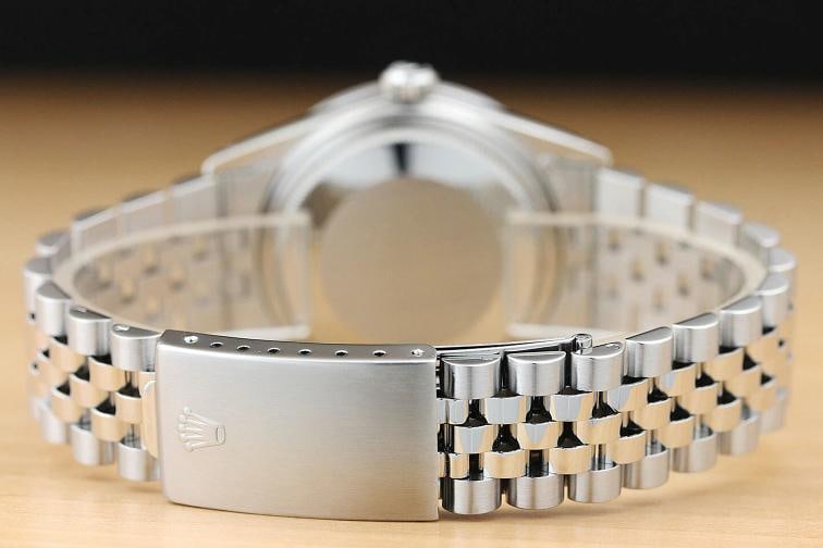 AUTHENTIC MENS ROLEX DATEJUST GRAY DIAMOND 18K WHITE GOLD STAINLESS STEEL WATCH - 6