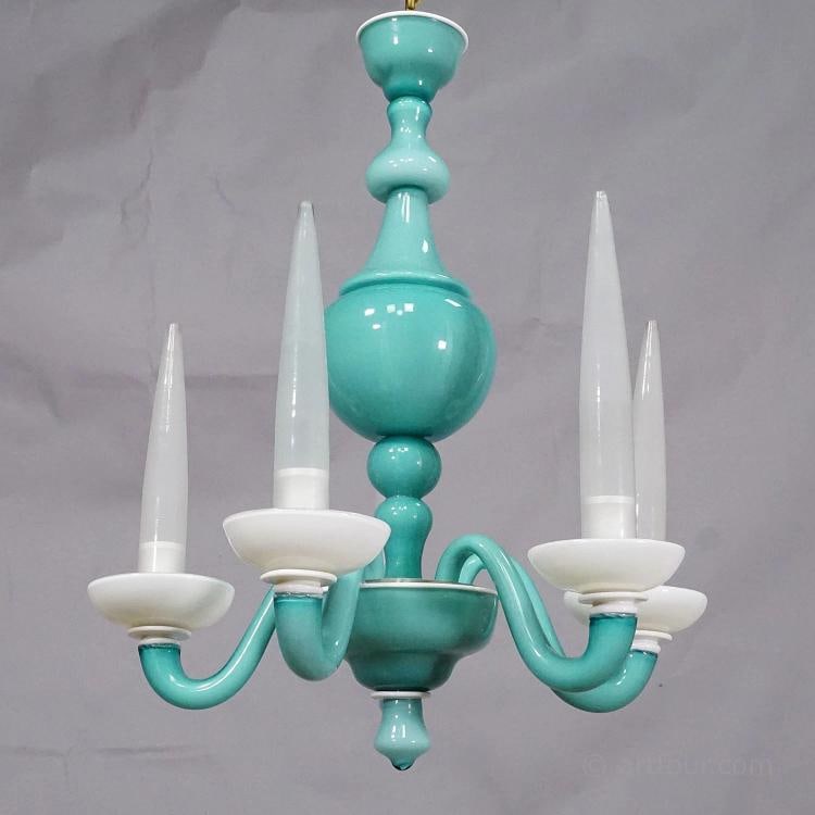 Murano Art Glass Chandelier by Gio Ponti for Venini 1940s - 3