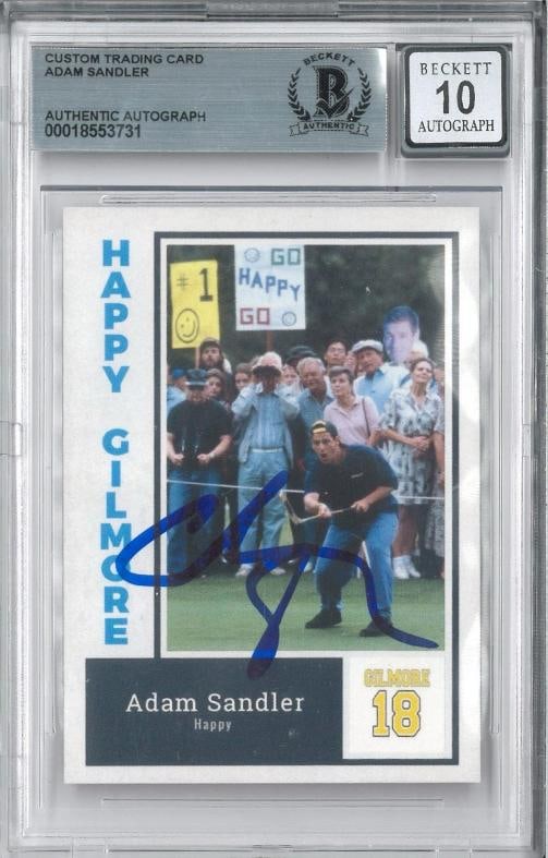Adam Sandler Signed Autograph Slabbed Custom Happy Gilmore Card Beckett Auto 10: Industry: Movies,Personalize: No,Movie: Happy Gilmmore,Signed by: Adam Sandler,Signed: Yes,Autograph Authentication: Beckett,Original/Reproduction: Original,Country of Origin: United States