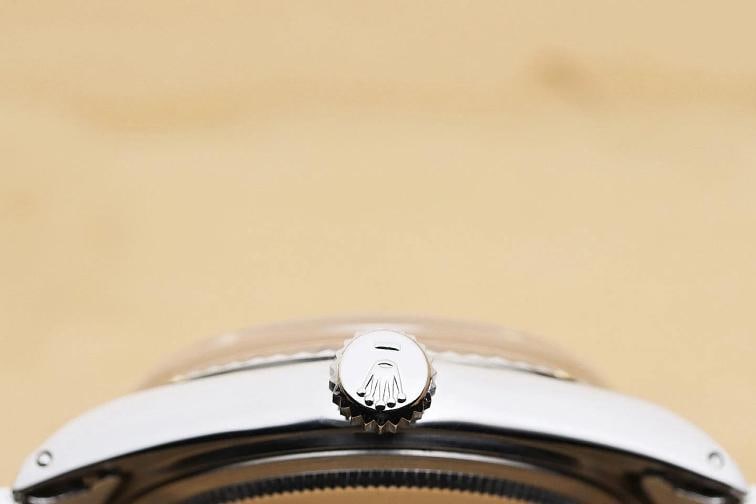 ROLEX MENS DATEJUST BLUE DIAMOND DIAL 18K WHITE GOLD STEEL WATCH w/ FOLDED BAND - 9