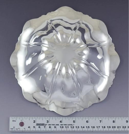 Antique Art Nouveau Beautiful Woodside Sterling Silver Strawberry Bowl 8.5" - 3