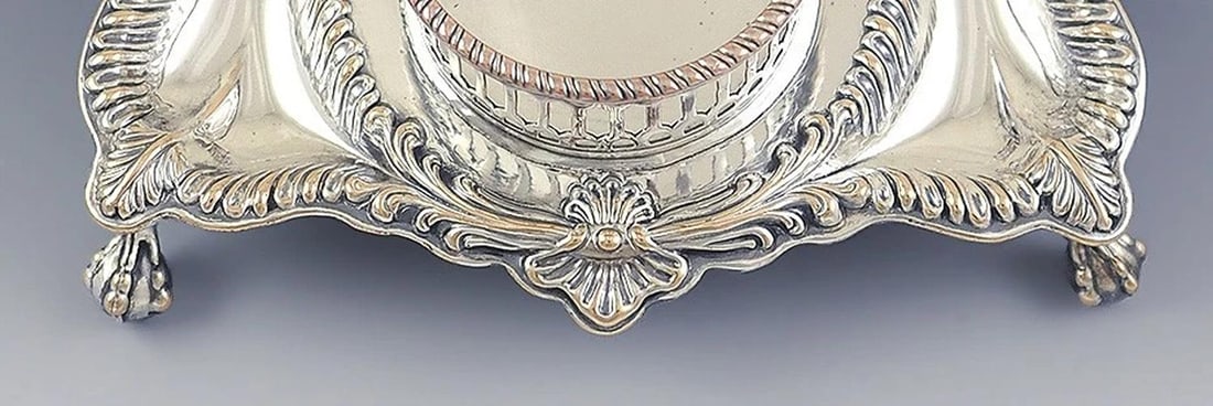Late 1700s Fine Old Sheffield Silver Plate Desk Set Sander Inkwell Tray - 4