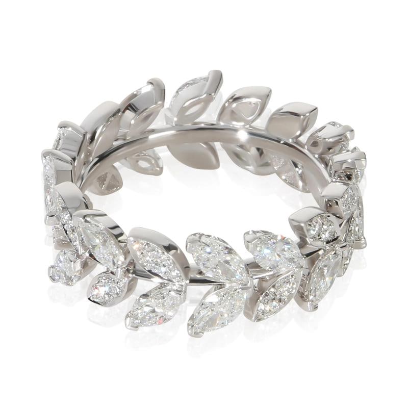 Tiffany & Co. Platinum Diamond Victoria Vine Ring - 3