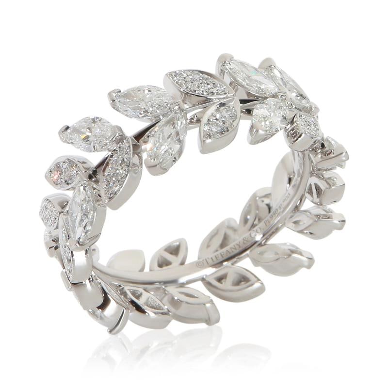 Tiffany & Co. Platinum Diamond Victoria Vine Ring - 4