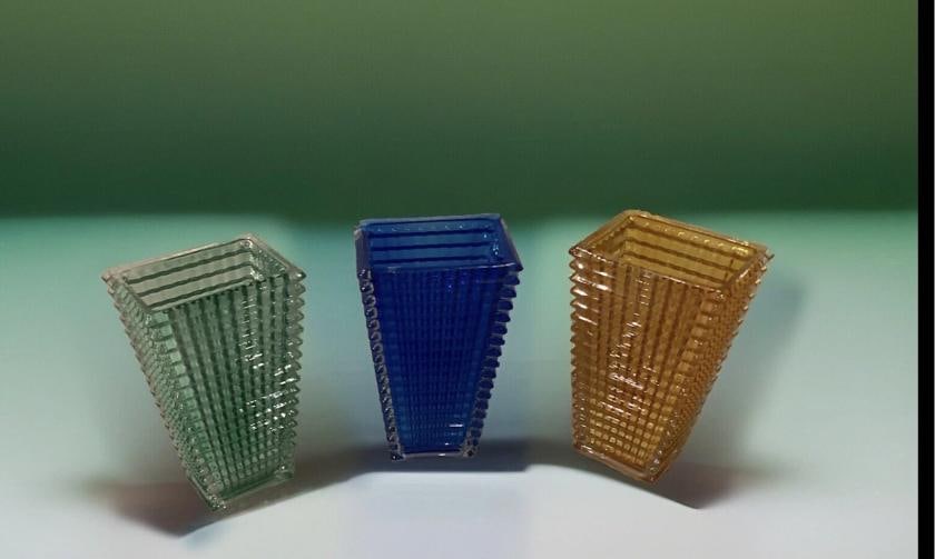 Set Of 3 Heavy Crystal Multi Color Vases Maker Not Baccarat H12Ã¢â‚¬Â - 5