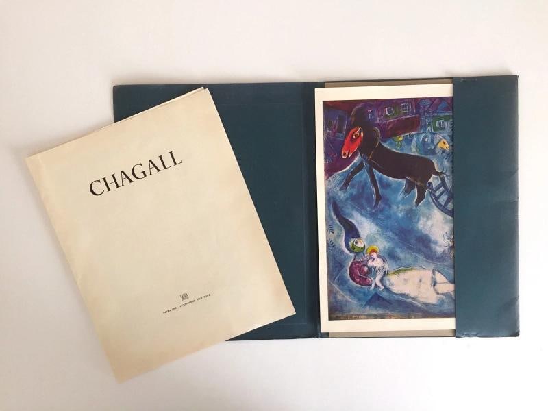 RARE VTG MID CENTURY 1960'S MARC CHAGALL COLOR LITHOGRAPH PRINTS FOLIO SET OF 6 - 4