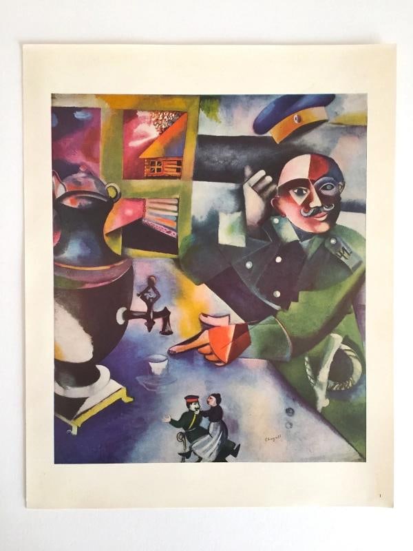 RARE VTG MID CENTURY 1960'S MARC CHAGALL COLOR LITHOGRAPH PRINTS FOLIO SET OF 6 - 6