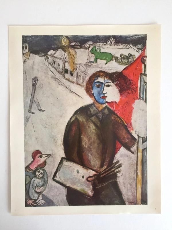 RARE VTG MID CENTURY 1960'S MARC CHAGALL COLOR LITHOGRAPH PRINTS FOLIO SET OF 6 - 7