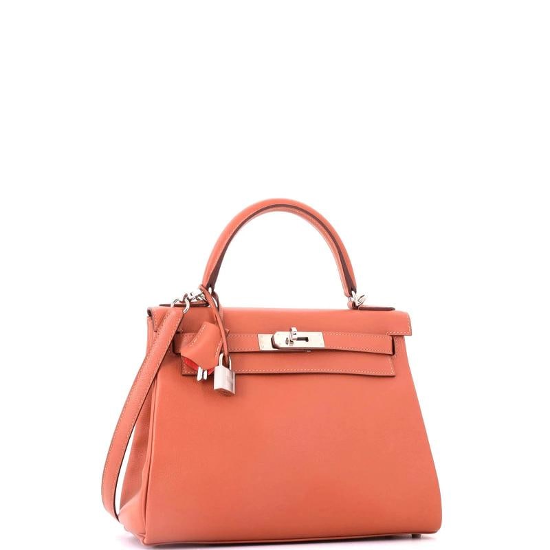 Hermes Kelly Handbag Verso Evercolor with Palladium Hardware 28 - 3
