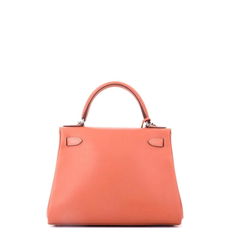 Hermes Kelly Handbag Verso Evercolor with Palladium Hardware 28 - 4