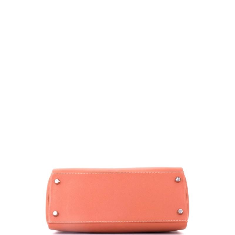 Hermes Kelly Handbag Verso Evercolor with Palladium Hardware 28 - 5