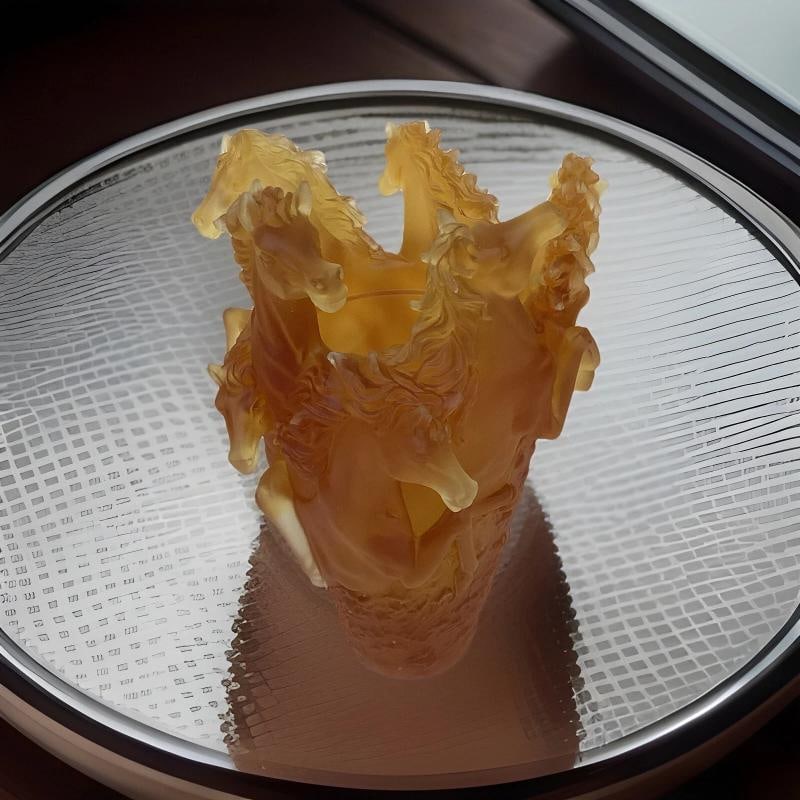 Xl Nancy Daum Style Crystal Amber Horse VasH9Ã¢â‚¬Â Heavy Art G - 6