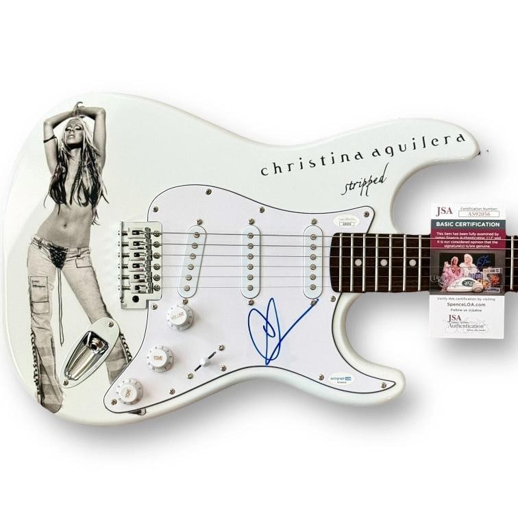 Christina Aguilera Signed Guitar Custom 1/1 Graphics JSA COA Stripped (1 of 3)