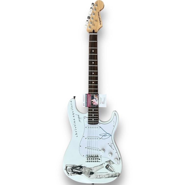 Christina Aguilera Signed Guitar Custom 1/1 Graphics JSA COA Stripped - 3