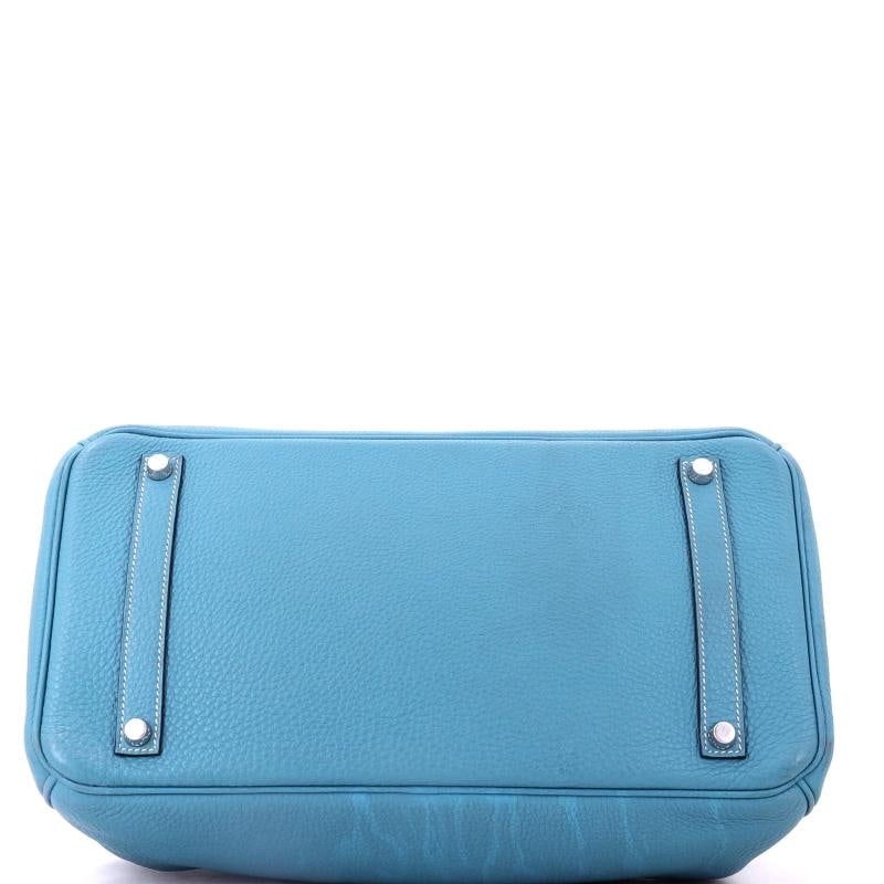 Hermes Birkin Handbag Blue Togo with Palladium Hardware 35 - 4