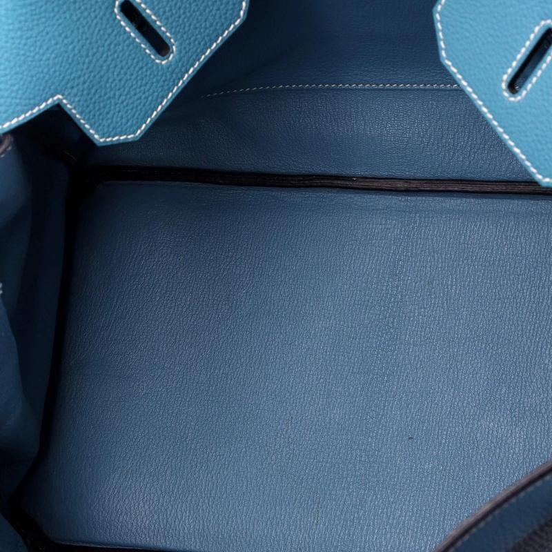 Hermes Birkin Handbag Blue Togo with Palladium Hardware 35 - 5