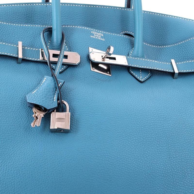 Hermes Birkin Handbag Blue Togo with Palladium Hardware 35 - 6