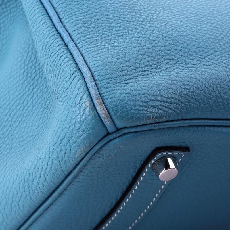 Hermes Birkin Handbag Blue Togo with Palladium Hardware 35 - 7