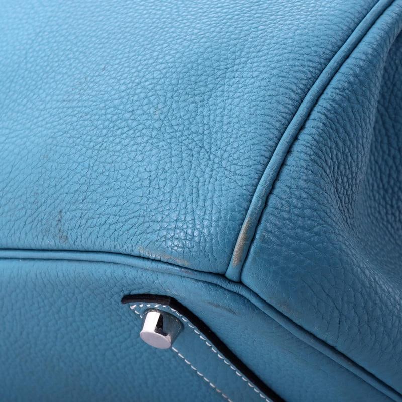 Hermes Birkin Handbag Blue Togo with Palladium Hardware 35 - 8