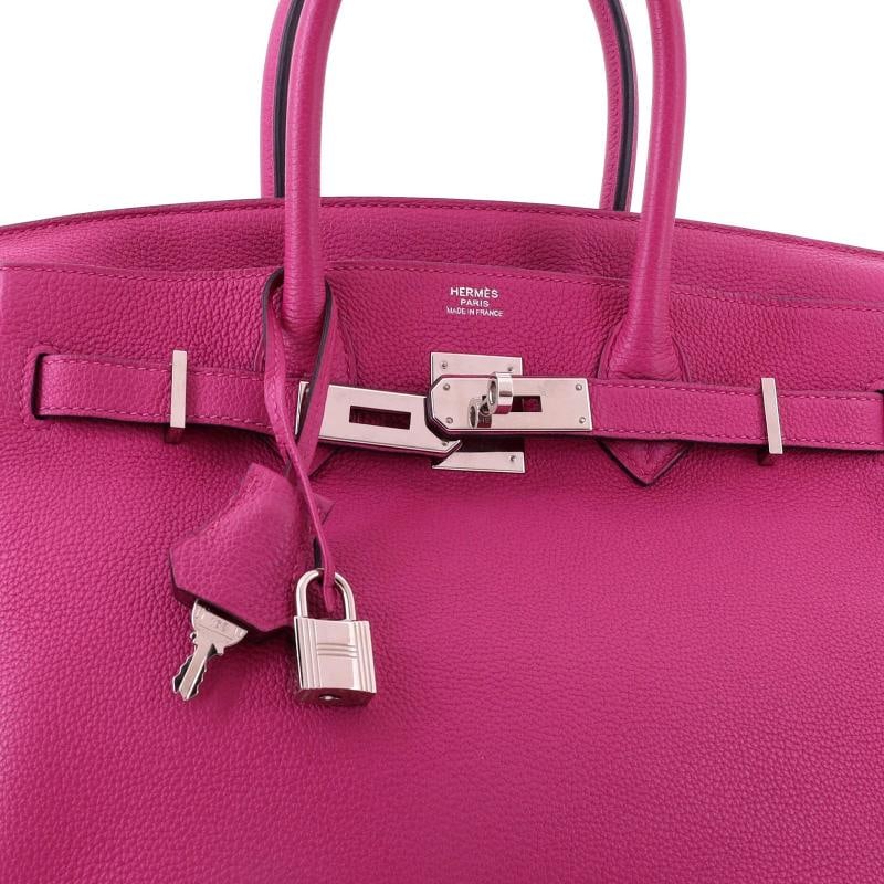 Hermes Birkin Handbag Pink Togo with Palladium Hardware 30 - 8