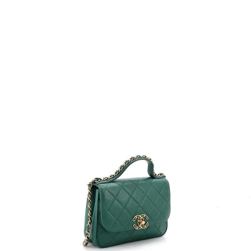 Chanel Chain Infinity Top Handle Bag Quilted Lambskin Mini - 2
