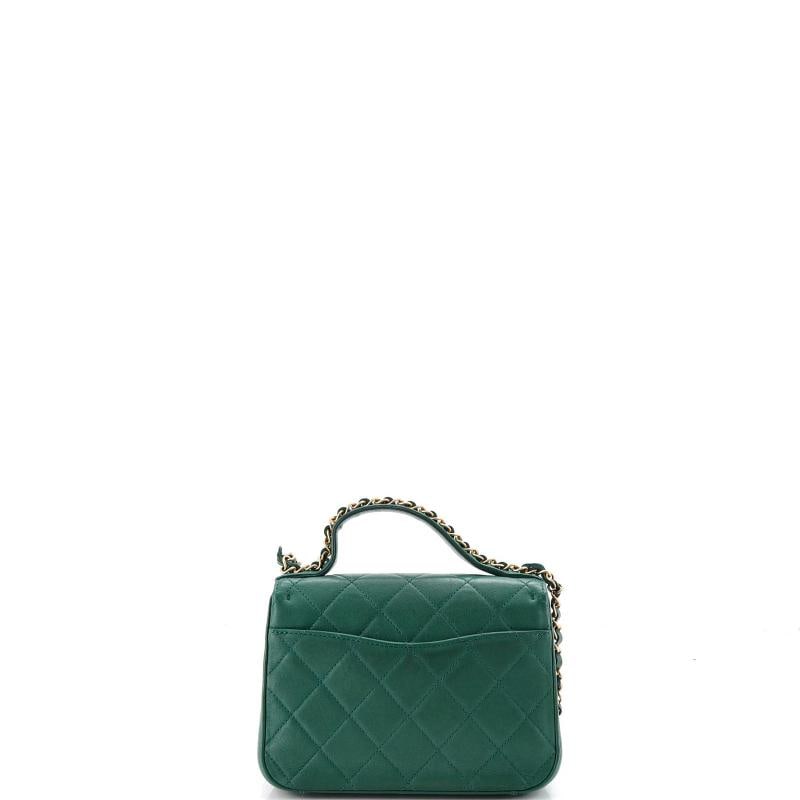 Chanel Chain Infinity Top Handle Bag Quilted Lambskin Mini - 3