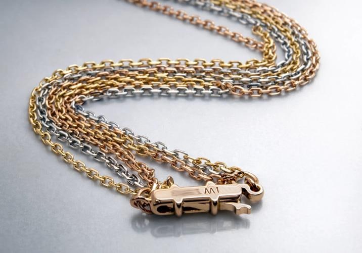 Cartier Trinity Tri-Color Gold Chain Necklace 18K 56cm Pouch - 5