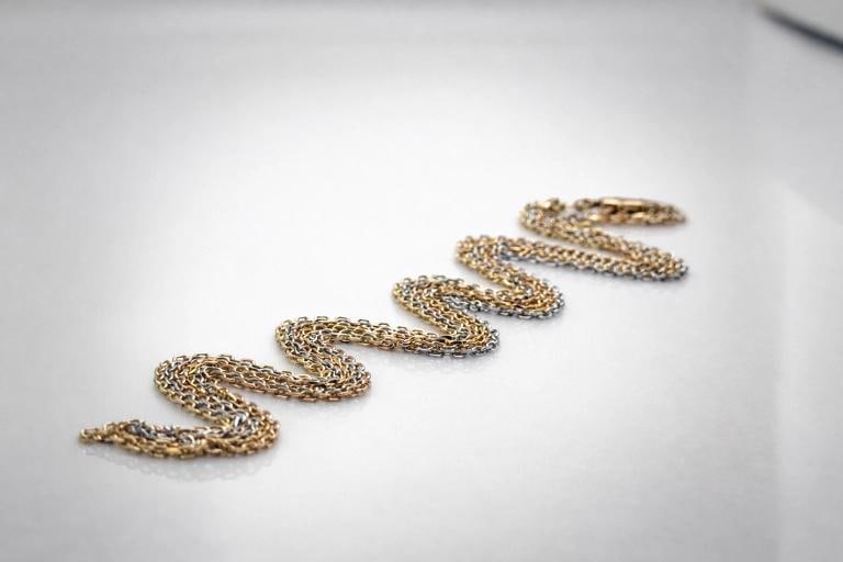 Cartier Trinity Tri-Color Gold Chain Necklace 18K 56cm Pouch - 7