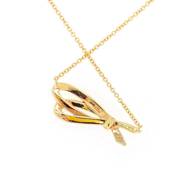 Tiffany & Co. Rose Gold Diamond Bow Pendant 18K - 10