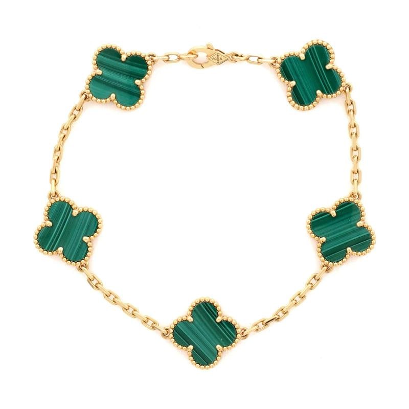 Van Cleef & Arpels Vintage Alhambra 5 Motifs Bracelet 18K Yellow Gold (1 of 4)