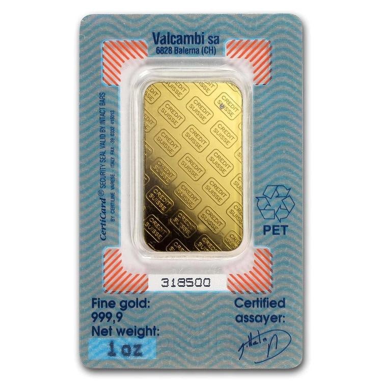 1 oz Gold Bar - Credit Suisse (Boston, Vintage Assay) - 2