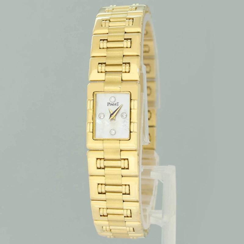 Ladies Piaget Dancer 14mm Ref 15217k81 Mother Of Pearl Diamond 18k Yellow Gold - 3