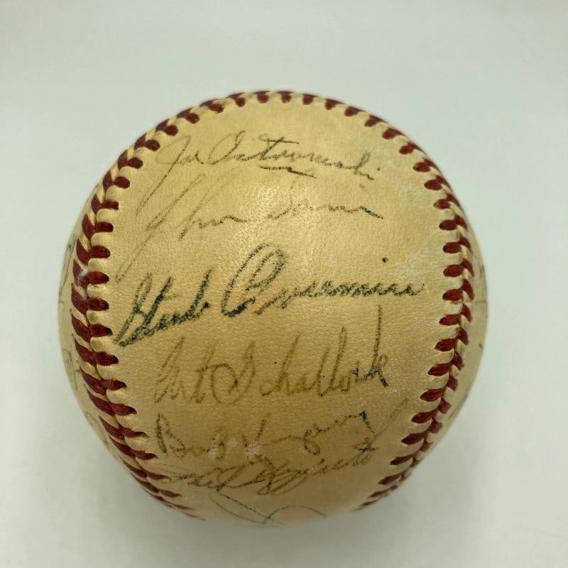 1951 Yankees World Series Champs Team Signed Baseball Mickey Mantle Rookie PSA - 5