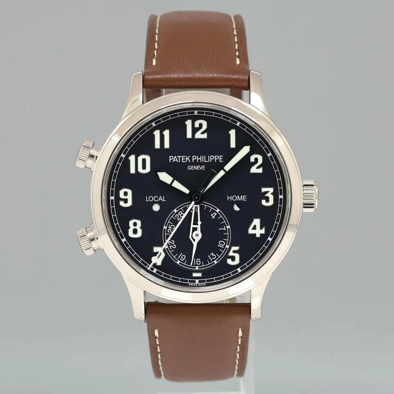 MINT 5524G Patek Philippe Blue Leather White Gold Travel Time 42mm Watch - 2