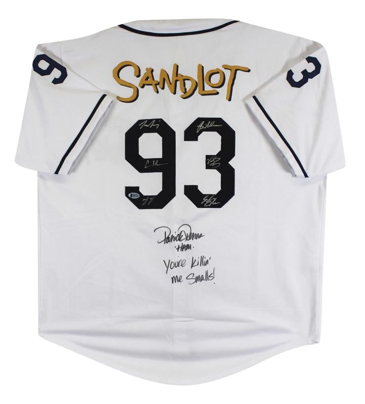 The Sandlot Cast (7) Renna, Guiry, Leopardi, York +3 Signed Jersey BAS Witnessed: Signed by Patrick Renna, Shane Obedzinski, Brandon Adams, Tom Guiry, Chauncey Leopardi, Marty York & Victor DiMattia of The Sandlot. . Industry: Movies,Original/Reproduction: Original,Autograph Authen