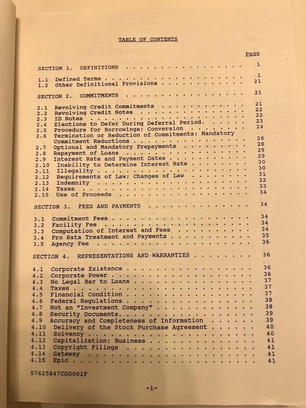 Stan Lee Marvel Holdings Merger w/ Marvel Entertainment Credit Agreement Doc - 4