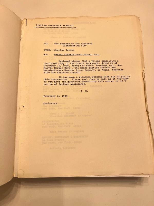 Stan Lee Marvel Holdings Merger w/ Marvel Entertainment Credit Agreement Doc - 7